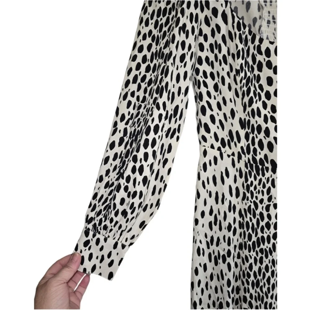 NWOT Reformation Alessi Midi Dress in
Cheetah Print Black White Long Sleeve 0 - Picture 9 of 14